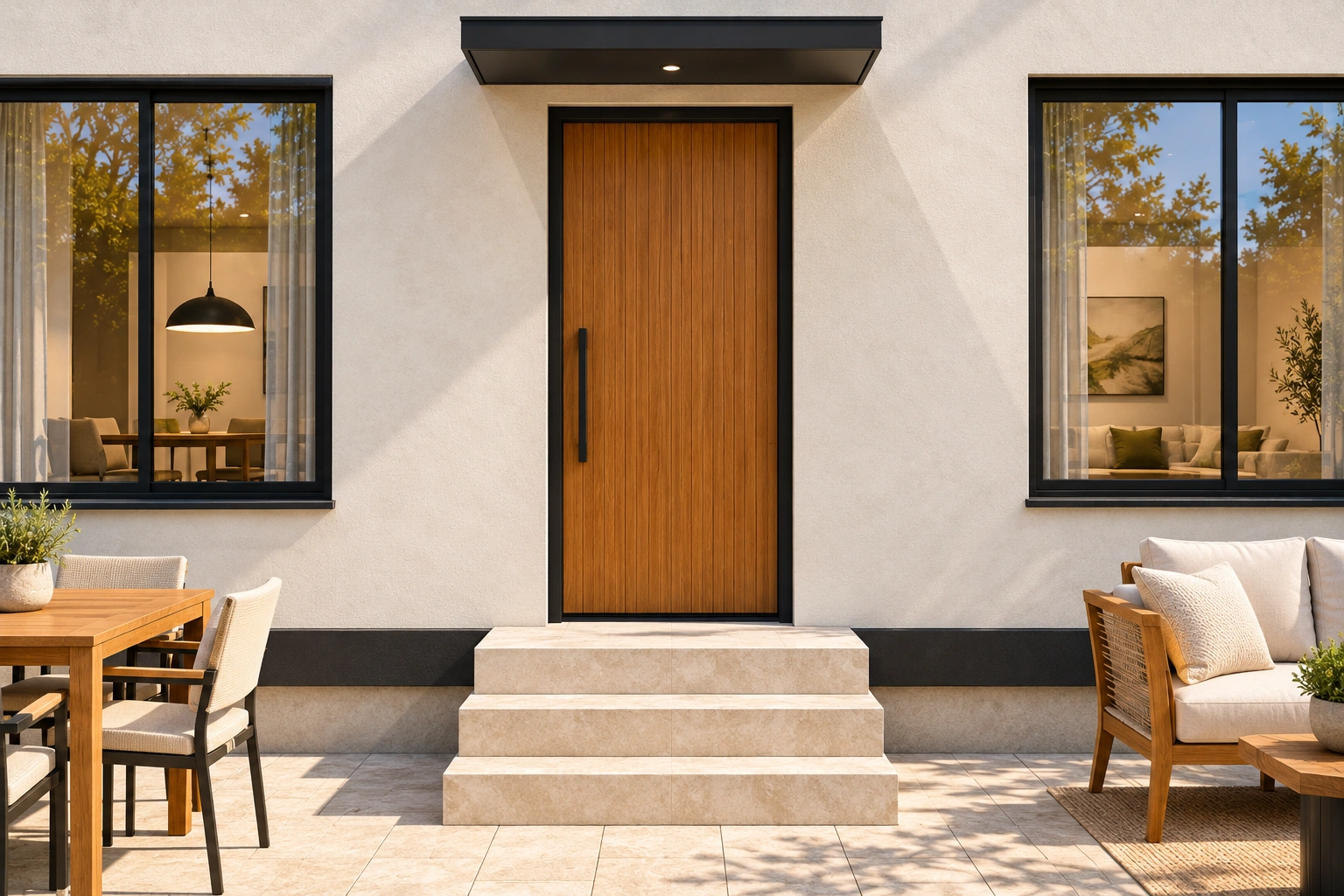 Entrance close-up created for this architectural presentation